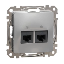 Schneider Sedna Design 2xRJ45 Cat5e UTP aljzat alumínium SDD113452