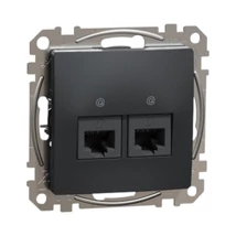 Schneider Sedna Design 2xRJ45 Cat5e UTP aljzat antracit SDD114452