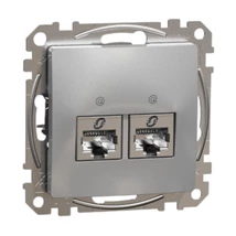 Schneider Sedna Design 2xRJ45 Cat6 UTP aljzat alumínium SDD113462