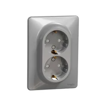 Schneider Sedna Design 2x2P+F dugalj gyermekvédelemmel alumínium SDD313221