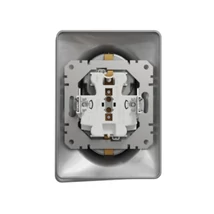 Schneider Sedna Design 2x2P+F dugalj gyermekvédelemmel alumínium SDD313221