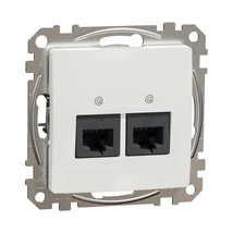 Schneider Sedna Design 2xRJ45 Cat5e UTP aljzat fehér SDD111452