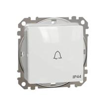 Schneider Sedna Design egypólusú nyomó (101N) csengőjellel fehér IP44 SDD211131