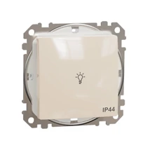 Schneider Sedna Design egypólusú nyomó (101N) lámpajellel bézs IP44 SDD212132