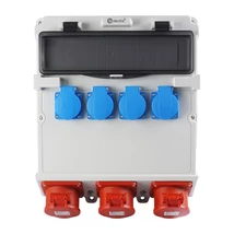 TP Electric ipari csatlakozó doboz szerelt 300x340mm 4x 1P 16A + 3x 5P 32A 14 modul IP44 3600-400-0703
