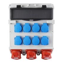 TP Electric ipari csatlakozó doboz szerelt 300x340mm 8x 2P+F + 2x 5P 16A + 1x 5P 32A 14 modul IP44 3610-800-5271