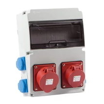 TP Electric Ipari doboz szerelt 2x 5P 16A + 4x 2P+F 11 modul ablak 130x220 3320-004-5500