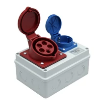 Tracon ipari csatlakozó doboz 1x16A 2P+F és 1x16A 3P+N+E IP44 TDB06-0M