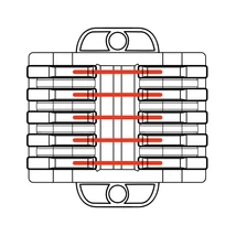 OVOFT88 Csavar nélküli vezetékösszekötő, nyitható 0,5-4mm2, 32A, 400VAC 8P