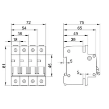 Kismegszakító, 2 pólus, C karakterisztika40A, 6kA
