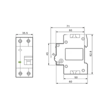 Tracon kombinált Fi-relé 2P B 16A 30mA 4,5kA AC áram-védőkapcsoló EVOK2B1603