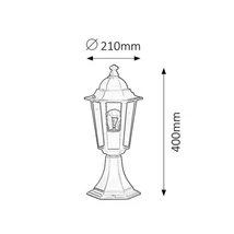 R.8206 Velence kült talp40cmE27 60W fekete IP43