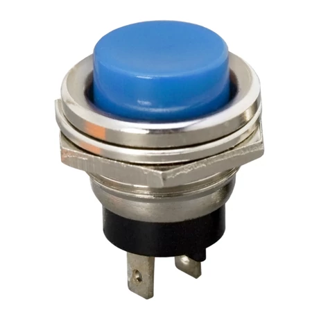 SPST Beépíthető kék, kör alakú nyomógomb 2A - 250V AC 09065KE
