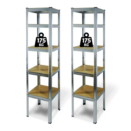 Fémpolc állvány 5 szintes fém max. 175 kg 180x40x40 cm 10845