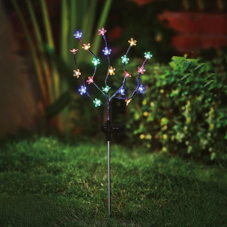 Garden of Eden Leszúrható szolár virág 20 színes LED 65 cm 11274