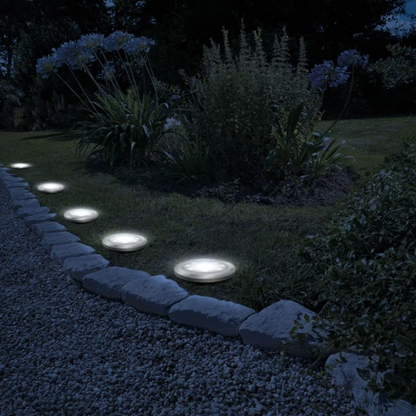 Garden of eden LED-es leszúrható szolár lámpa kör alakú középfehér 12 cm 11440C
