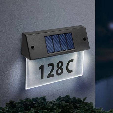 Garden of eden Szolár házszámfény átlátszó plexi hidegfehér LED 22x16,5x5 cm 11446C