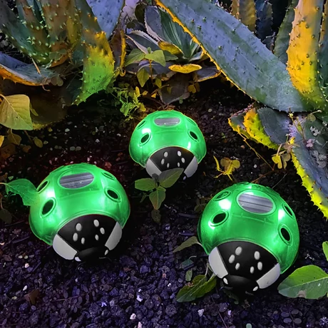 Garden of eden Szolár katicabogár zöld 14,5x12x6 cm 6 melegfehér LED 11764B