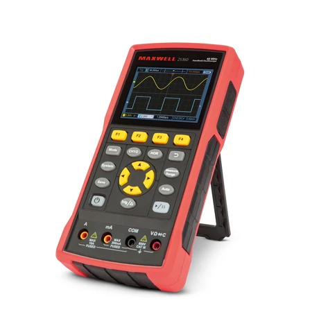 Maxwell Kézi oszcilloszkóp akkumulátoros 3.5" színes LCD - AC/DC, 400V, 40MHz, 2 csatorna, 8K/4K 25360