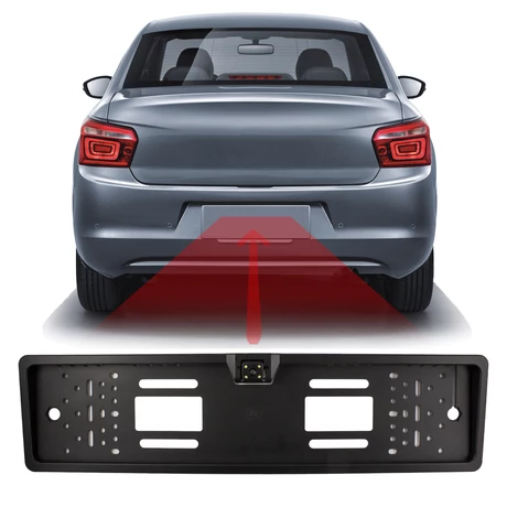Carguard Rendszámtábla keretbe épített tolatókamera 12V 55069C