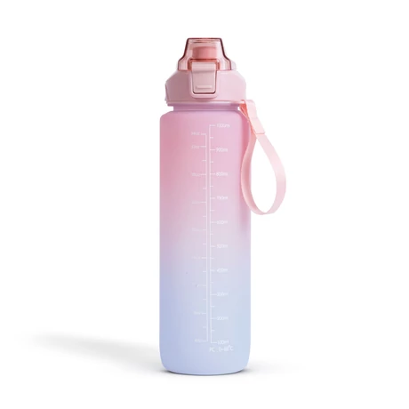 Sport kulacs 1L opálos rózsaszín-kék színátmenetes 57219A