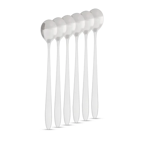 Family rozsdamentes acél kávéskanál latte macchiato kanál 186 x 30 mm 6 db / csomag 57578