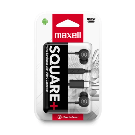 Maxell square+ fülhallgató Type-c 120 cm fekete 52041BK