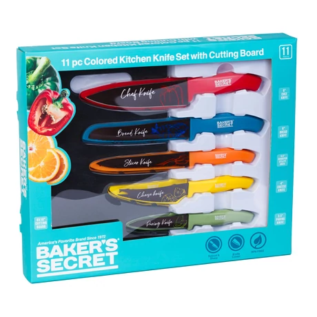 Baker's Secret 11 darabos színes konyhai kés DA00993