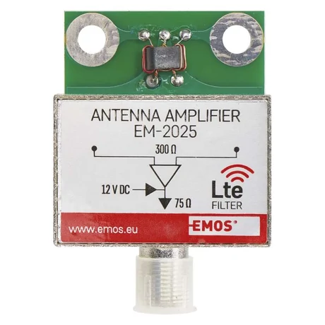 EMOS Antenna előerősítő 25dB VHF/UHF 5–260 MHz, 470–790 MHz J5802