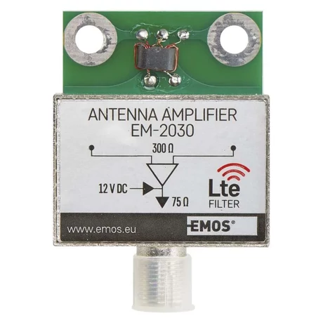EMOS Antenna előerősítő 30dB 5–260 MHz, 470–790 MHz VHF/UHF J5803