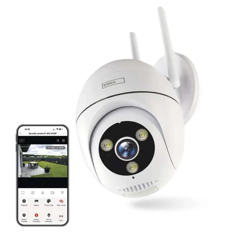 Emos GoSmart Wifis kültéri forgatható kamera IP-800 WASP, fehér H4057