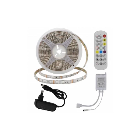 Optonica LED szalag szett RGB 12V 5m 8W/m 480 lm/m 60LED/m SMD5050 IP54 4323