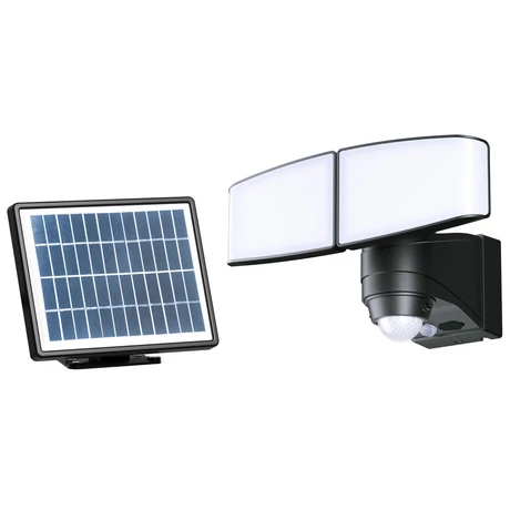 Gao Napelemes 10W 700lm 4000K természetes szolár LED lámpa mozgásérzékelővel két fejes 46819