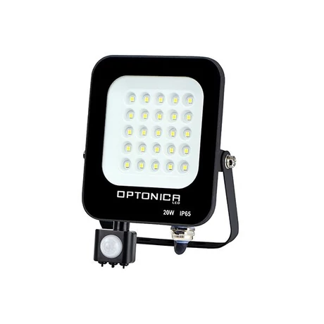 Optonica LED reflektor mozgásérzékelővel fekete 20W 1800lm 4500K természetes fehér IP65 5775