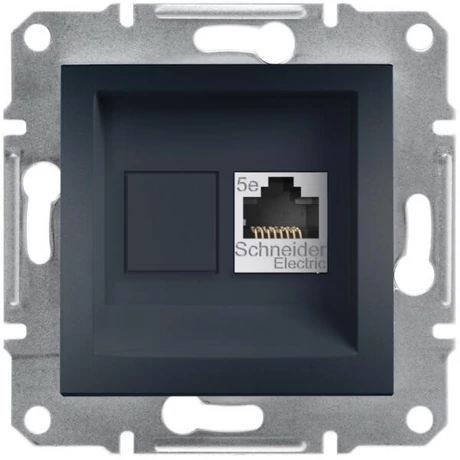 Asfora Adatátviteli aljzat 1xRJ45 CAT5e UTP rugós bekötés antracit IP20 Schneider EPH4300171