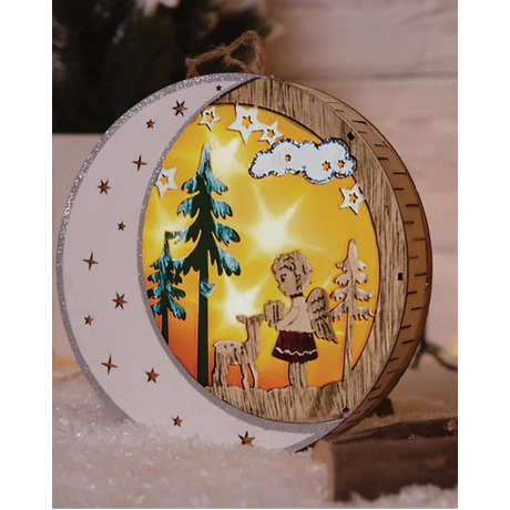 Tracon LED karácsonyi hold és angyal fa elemes meleg fehér CHRHWA6WW