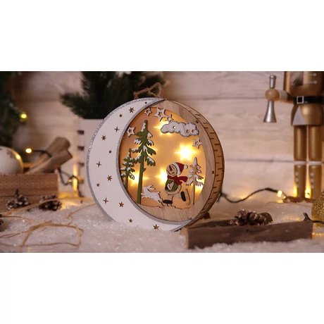 Tracon LED karácsonyi hold és hóember fa elemes meleg fehér CHRHWS6WW