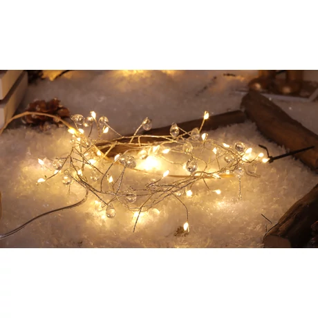 Tracon LED karácsonyi lánc csepp elemes meleg fehér CHRMB40WW