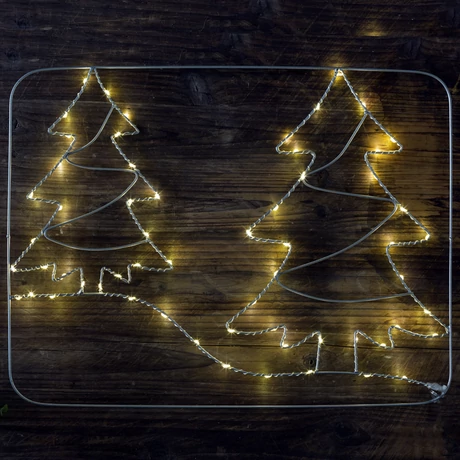 Tracon LED karácsonyi ablakdísz fenyőfa elemes CHRTRWD60WW