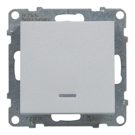Legrand Suno aluminium 101 JF egypólusú kapcsoló jelzőfénnyel keret nélkül 10AX 721311