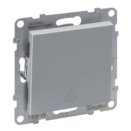 Legrand Suno 101N C egypólusú nyomó csengőjellel kapcsoló keret nélkül 10AX, aluminium 721313