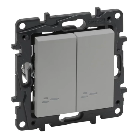Legrand Niloé Step 105 csillárkapcsoló jelzőfénnyel alumínium 10AX 863315