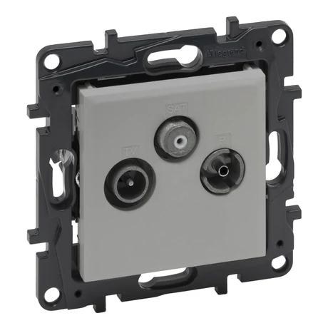 Legrand Niloé Step TV-R-SAT átmenő csatlakozóaljzat 14 dB alumínium 863378