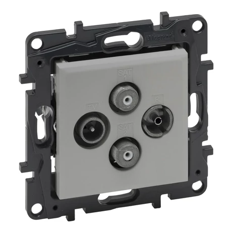 Legrand Niloé Step TV-R-SAT-SAT csillagpontos csatlakozóaljzat 1,5 dB alumínium 863382