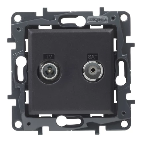 Legrand Niloé Step TV-R-SAT átmenő csatlakozóaljzat 14 dB fekete 863578