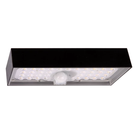 Tracon napelemes kültéri LED fali lámpa mozgásérzékelővel fekete 6W 900lm 4000K természetes fehér IP65 LSBB6W