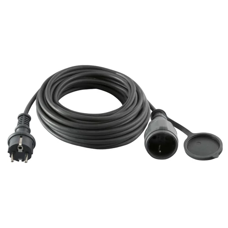 Home NV715BK 15m hosszabbító gumikábel, H07RN-F 3G1,5 mm² zárófedéllel, max. 3500 W, IP44, fekete NV715BK