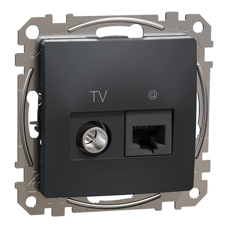 Schneider Sedna Design TV/RJ45 Cat6 UTP kombinált aljzat antracit SDD114469T