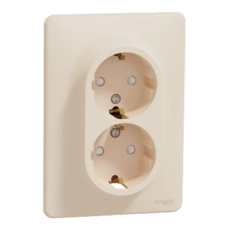Schneider Sedna Design 2x2P+F dupla dugalj csatlakozóaljzat bézs SDD312221