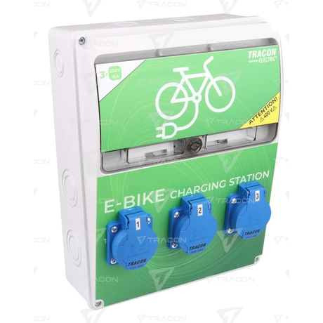 Tracon Elektromos kerékpár töltőállomás védelemmel TBCS01